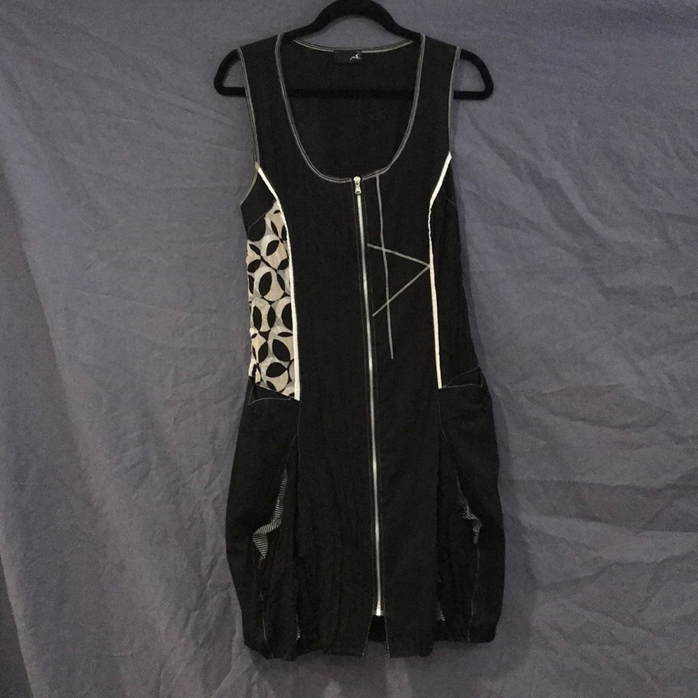 Gently worn black sleeveless contemporary dress